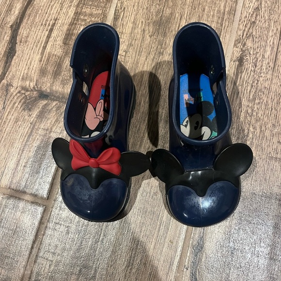 Mini Melissa Mickey and Minnie Red Bow Disney Navy Rain boots size toddler 9 - Picture 7 of 10